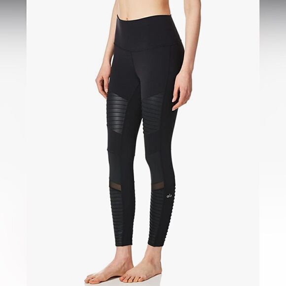WOMEN’S SMALL ALO YOGA HIGH WAIST MOTO LEGGINGS - Picture 1 of 10